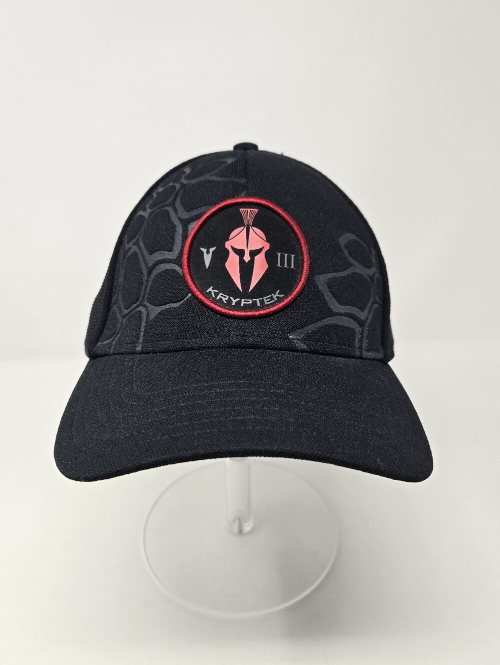 KRYPTEK BLACK BASEBALL CAP TRUCKER HAT MESH MEN OS OUTDOOR SNAPBACK RED LOGO
